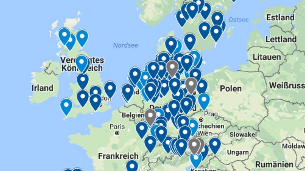 Europakarte CamperClean Standorte